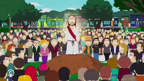 South Park Season 27 Jesus Christ tells everyone to eat bread or Trump will Sue Colbert