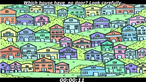 House puzzle: Which house have no door? Look carefully...