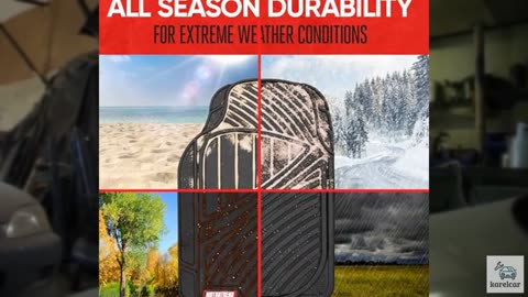 Motor Trend FlexTough Performance All Weather Rubber Car Floor Mats - 3 Piece Fl