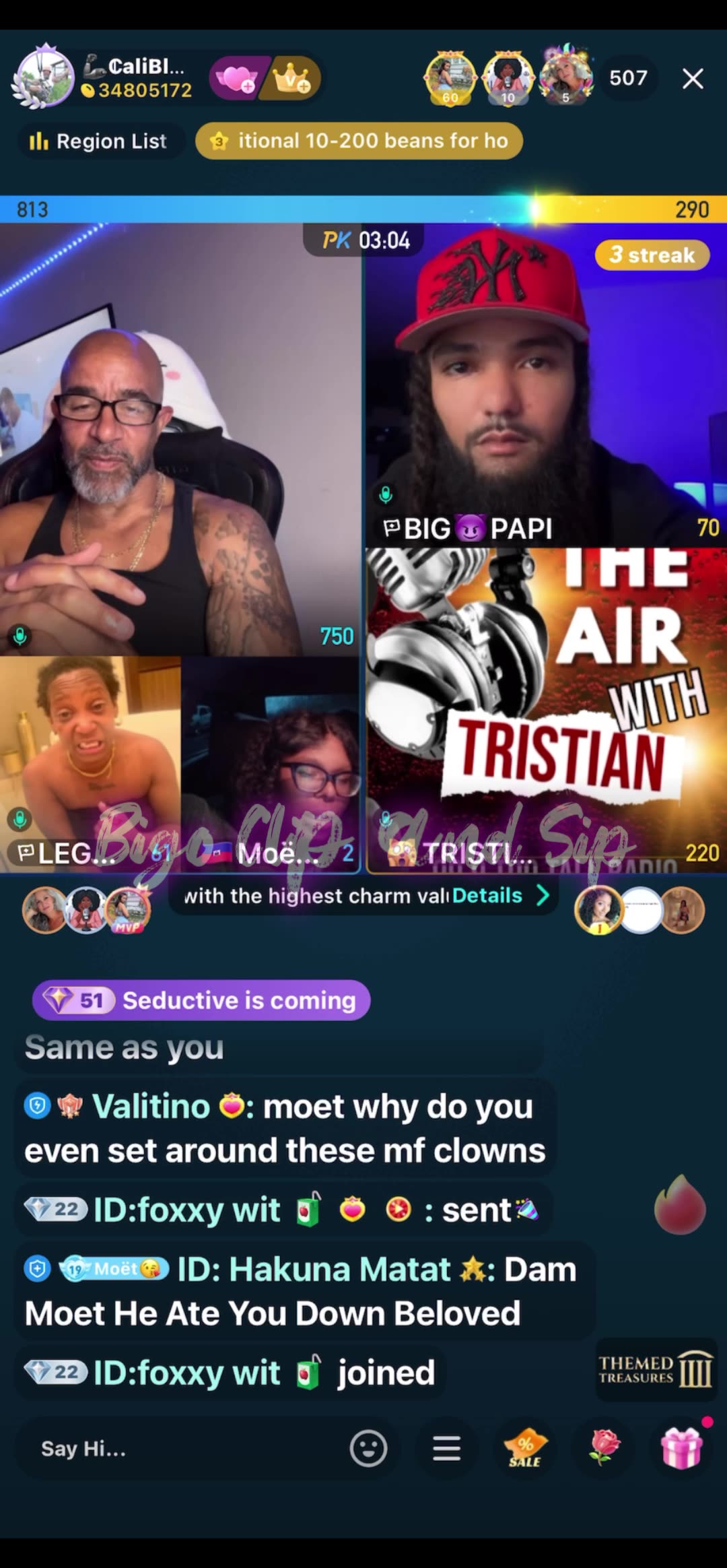 Team PK Gucci Thick MaRae G2T Finesse Tristian ft Moet vs Liyah pt2 6/19/25 #bigoclipandsip