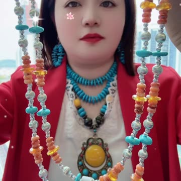 250619-8 Turquoise, Pearl & Amber Set: A Wearable Symphony of Time and Space