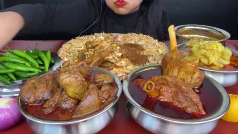 HANDI MUTTON CURRY,HANDI CHICKEN CURRY,MUTTON FAT CURRY,LIVER CURRY,EGG CURRY *ASMR EATING