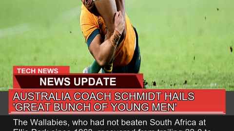 Australia Coach Schmidt Hails Great Bunch of Youn