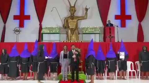 At a Satanic worship temple in Colombia, government officials held an event to award medals
