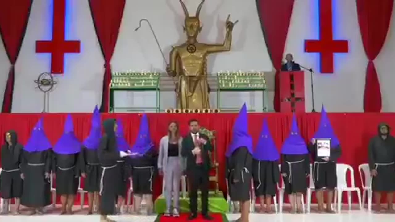 At a Satanic worship temple in Colombia, government officials held an event to award medals