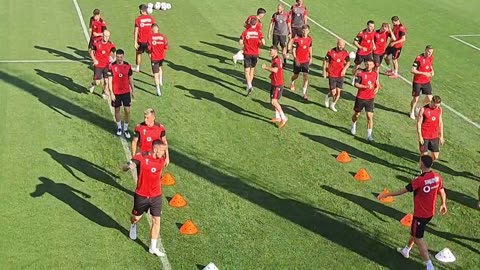 Stërvitja e kombetares kuqezi para ndeshjes me Serbinë