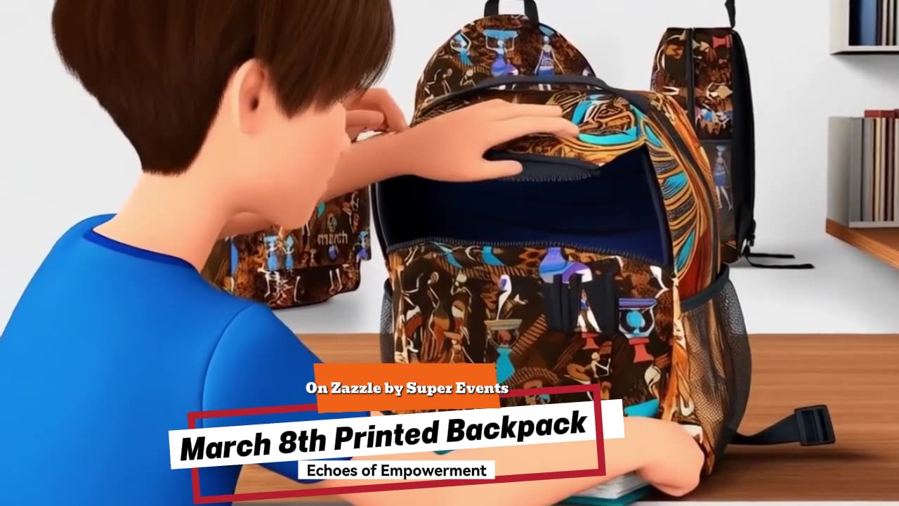 Echoes of Empowerment: March 8th Printed Backpack by Super Events on Zazzle