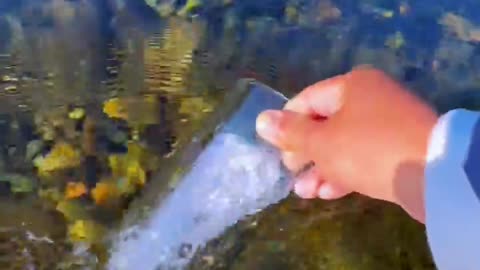I phone camera test in glass under water