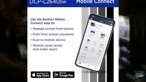 Brother DCP-L2640DW Wireless Compact Monochrome Multi-Function Laser Printer wit