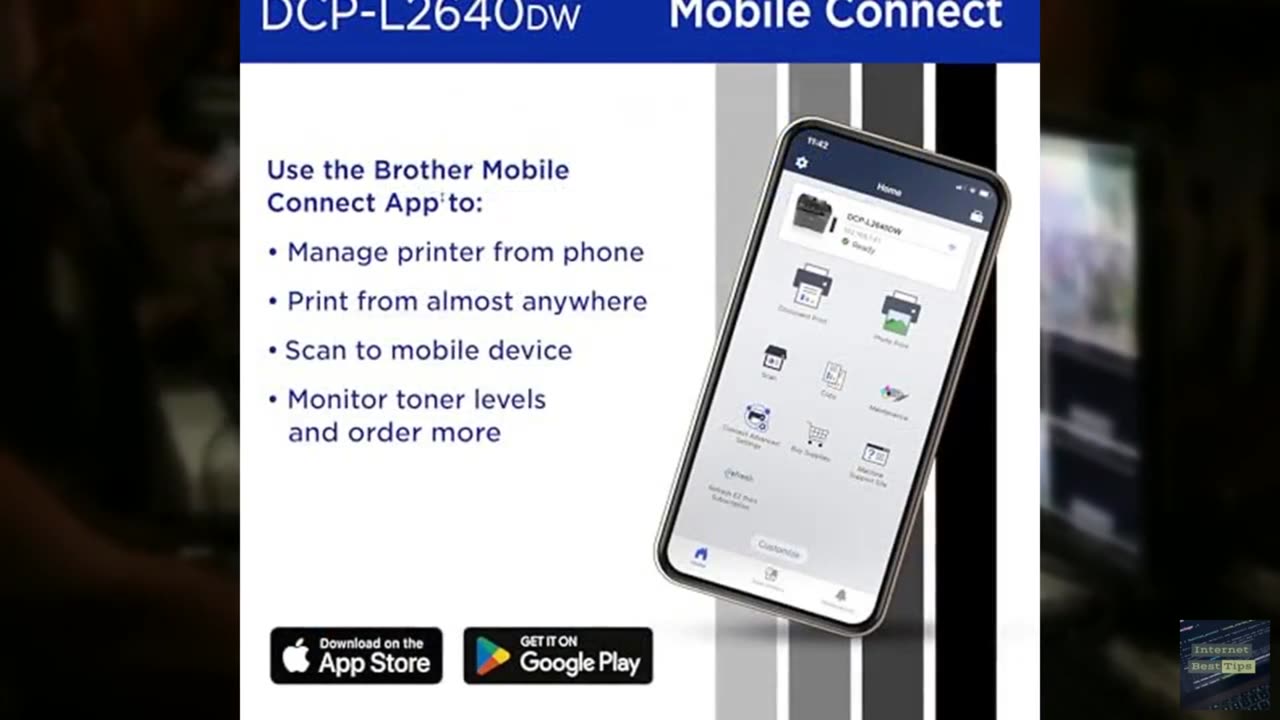 Brother DCP-L2640DW Wireless Compact Monochrome Multi-Function Laser Printer wit