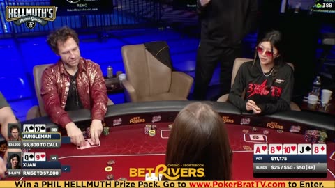Phil Hellmuth, Jungleman, Xuan Liu, 3COIN ♦ Day 2♦ Livestream High Stakes Poker Cash Game