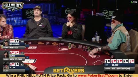 Phil Hellmuth, Jungleman, Xuan Liu, 3COIN ♦ Day 2♦ Livestream High Stakes Poker Cash Game