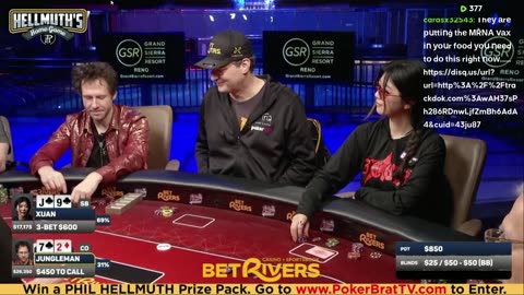 Phil Hellmuth, Jungleman, Xuan Liu, 3COIN ♦ Day 2♦ Livestream High Stakes Poker Cash Game