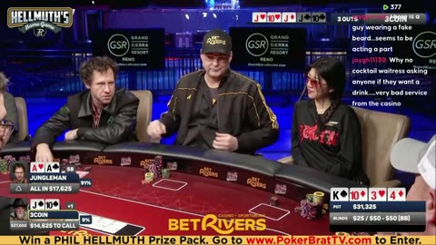 Phil Hellmuth, Jungleman, Xuan Liu, 3COIN ♦ Day 2♦ Livestream High Stakes Poker Cash Game