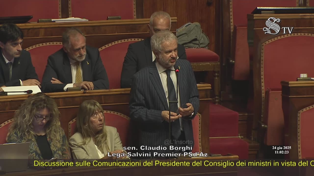 Claudio Borghi Aquilini Intervento discussione sulle comunicazione del PDC Meloni - 24-06-2025