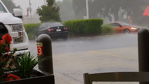 Raining pretty good out