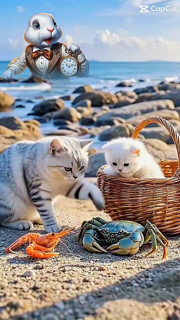 Car and Kitten in the kitchen