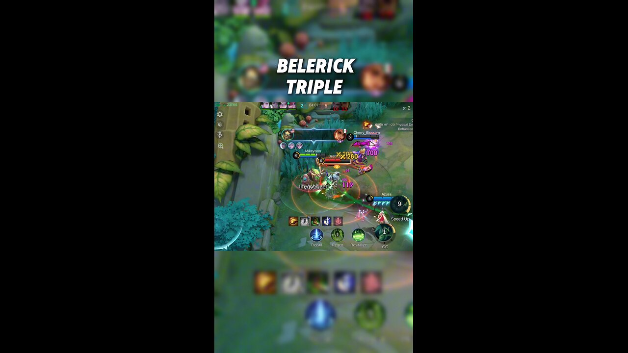 Awesome triple! see full video on my youtube! #mobilelegends #moba #belerick