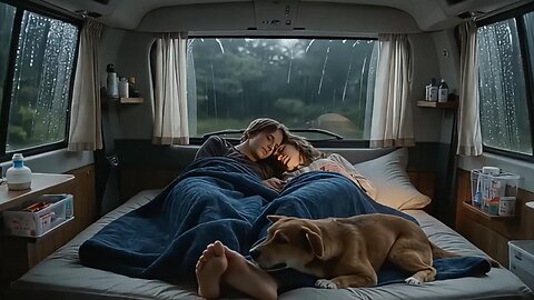 Gentle Rain on Camper Windows | Thunderstorm ASMR for Sleeping and Stress Relief