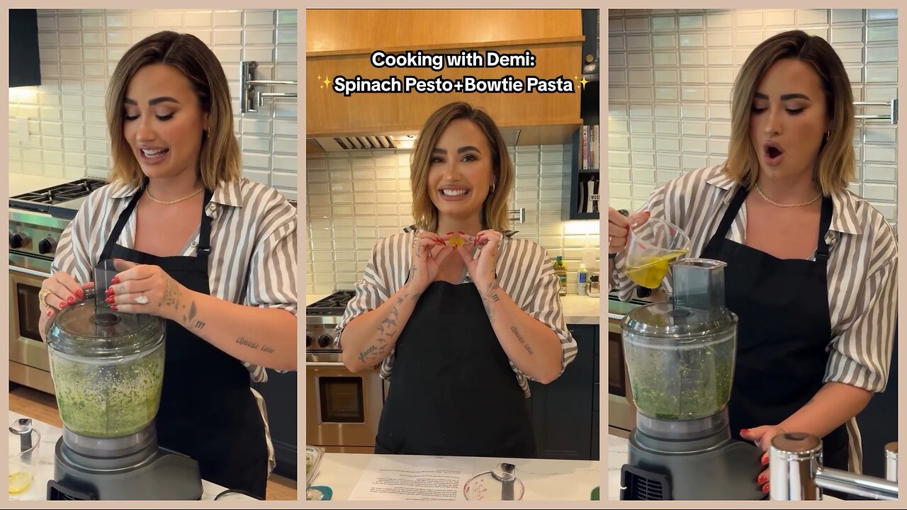 Cooking with Demi: Spinach Pesto+Bowtie Pasta