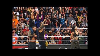 RAW EXCLUSIVE_ The Usos and Rhea Ripley YEET with a young fan after Raw