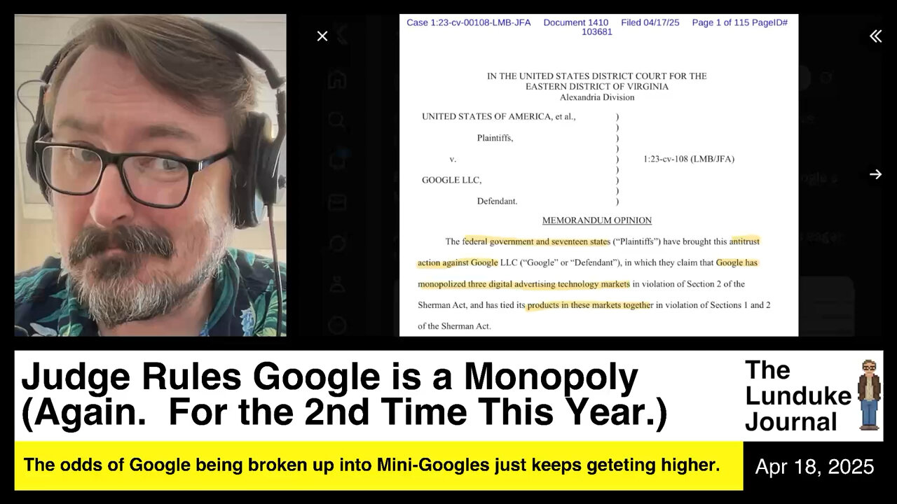 Judge Rules Google is a Monopoly (Again... for the 2nd time this year)