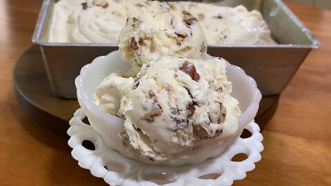 Butter Pecan Ice Cream without a machine