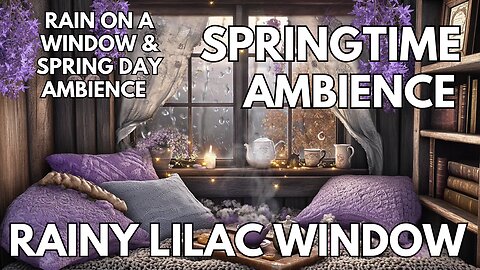 🪻Rainy Lilac Window Ambience | Rain On A Window & Spring Day | Springtime 4K ASMR