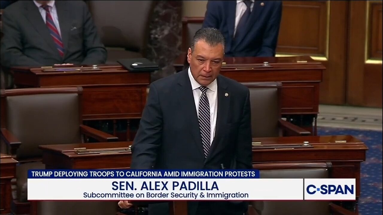 Sen Alex Padilla Starts To Cry Because He Charged At DHS Secretary