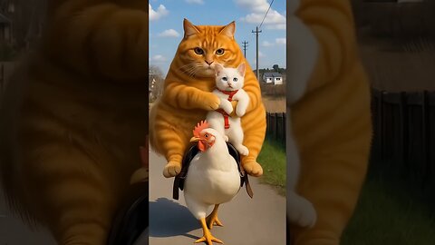 Orange Cat Saves the Kitten… But Not the Chicken 🐱 AI funny cat cartoon