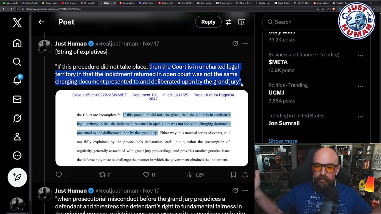 "There Is No Indictment"—A Fatal Flaw in Comey Case Confirmed During Court Hearing