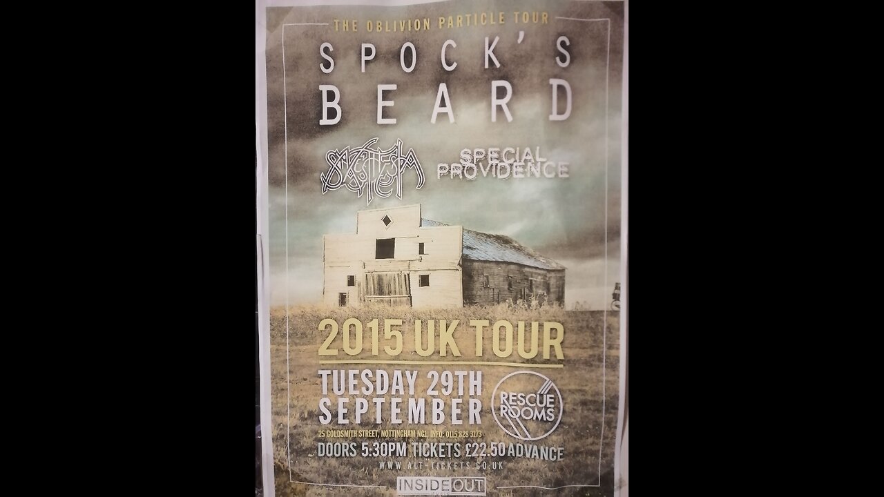 Spock's Beard 2015 UK 29/08/2015