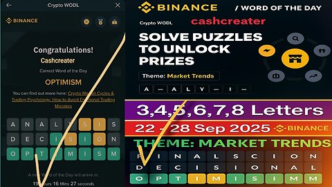 Binance WODL Answers Today | WOTD Theme Market Trends | All Correct Letters 2025