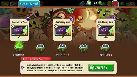 Plants vs Zombies 2 - Plant of the Week - Blastberry Vine - June 2025