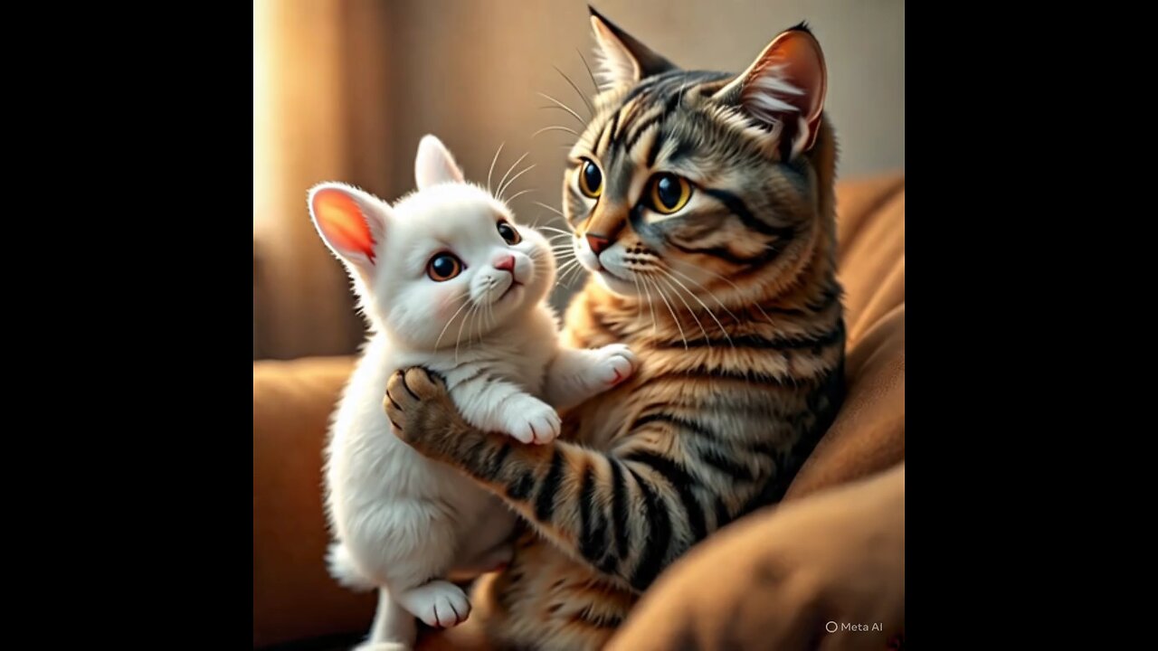 a rabbit beautiful rescue by the brave cat🐈😺!! watch and enjoy