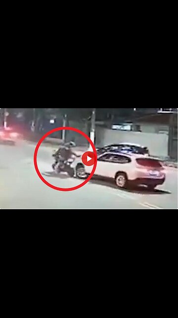 Stop! This is a robbery! No it's not. Ouch. 😳🏍️💥🚗 Worked out perfectly!