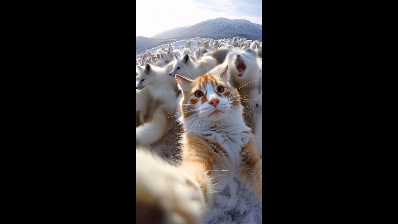 Red Cat & White Wolves ❄️🐱🐺 From Enemies to Friends