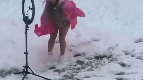 I got cold just watching this video 🥶😄