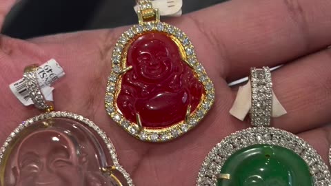 Real Gold & Natural Diamond Buddha Charms