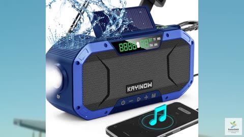 Portable Emergency Weather Radio with Bluetooth Speaker NOAA FM AM,5000mAh Phone