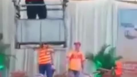 African "preacher" has a equipment malfunction