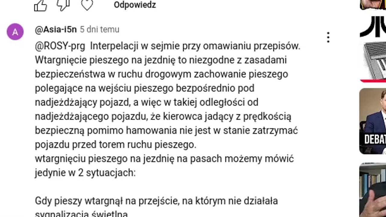 Wtargnięcie pieszego na jezdnię