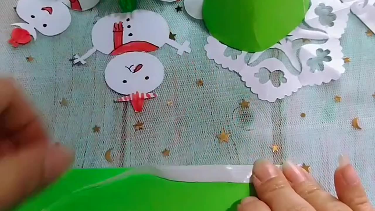Making beautiful cristmas tree using paper art and craft activity
