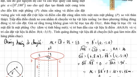 Người ta thường dùng cẩu trục tháp (như hình vẽ) để vận chuyển vật liệu xây dựng; thân tháp