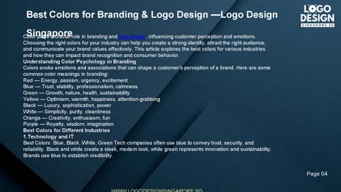 Best Colors for Branding & Logo Design —Logo Design Singapore