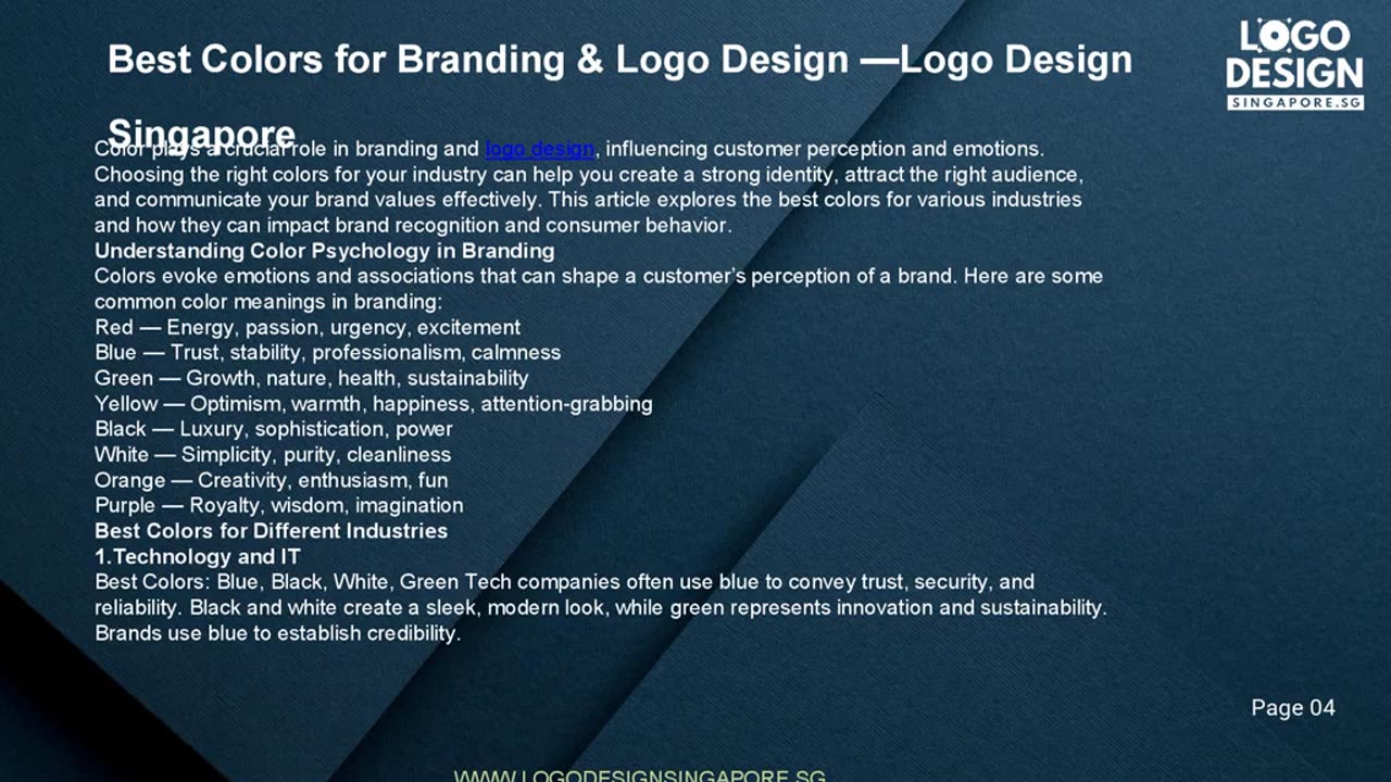 Best Colors for Branding & Logo Design —Logo Design Singapore