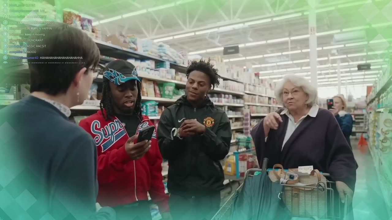 Speed and Kai get attacked by old lady at grocery store !! #ishowspeed #kaicenat #karen #fyp