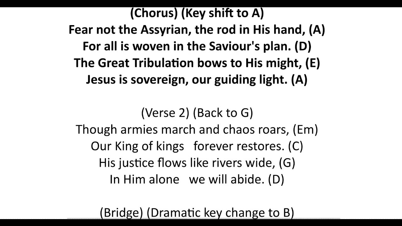 Fear Not The Assyrian gospel song lyrics video