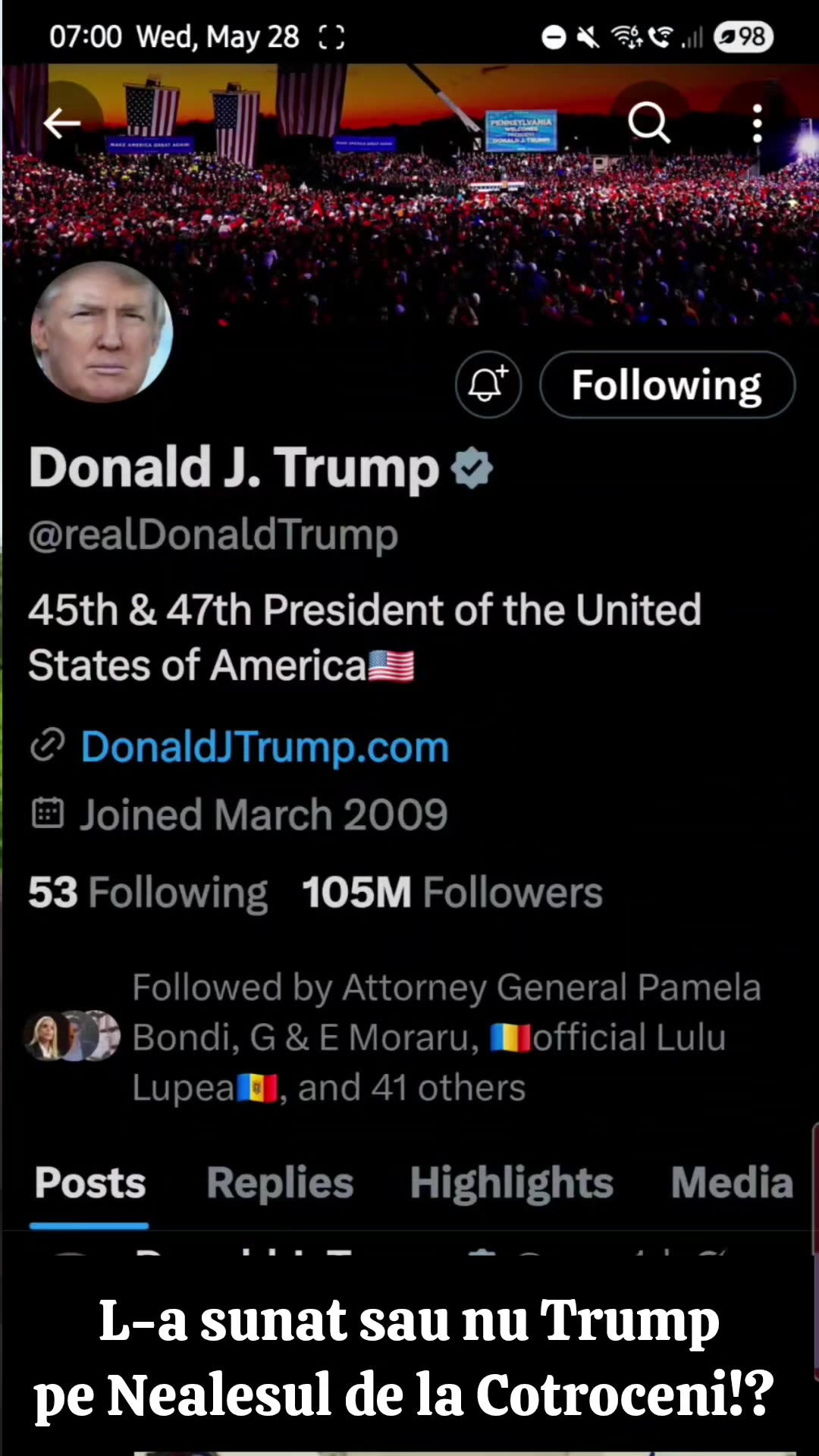 L-a sunat sau nu Donald Trump pe Nealesul de la Cotroceni!?