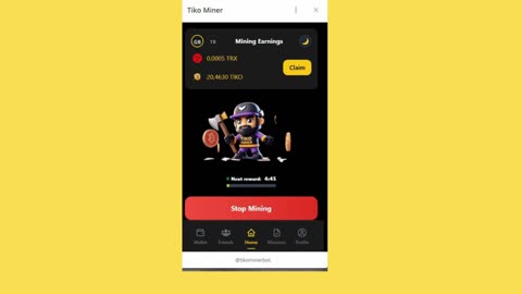 new mining mini app bot telegram tiko miner